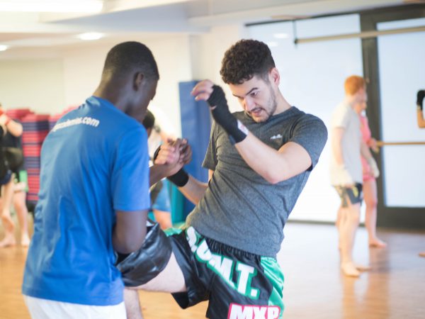 Two fighters of University of Stirling's Muay Thai Club