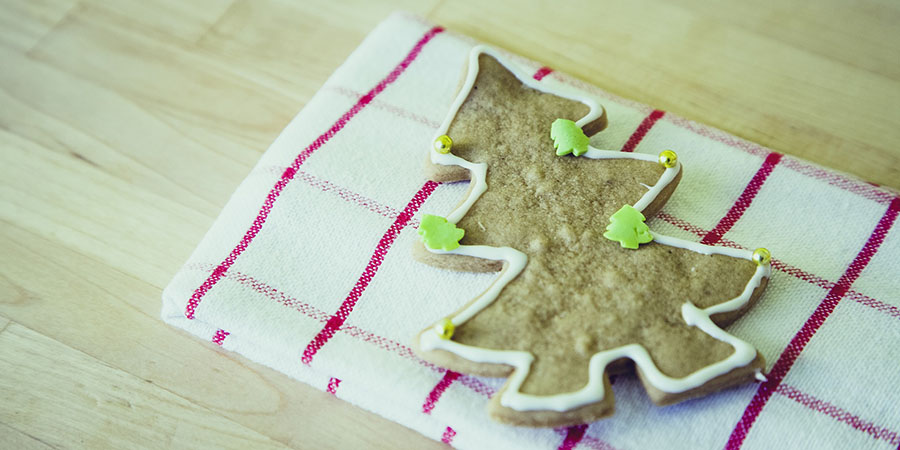Gingerbread in the shape of a Christmas tree