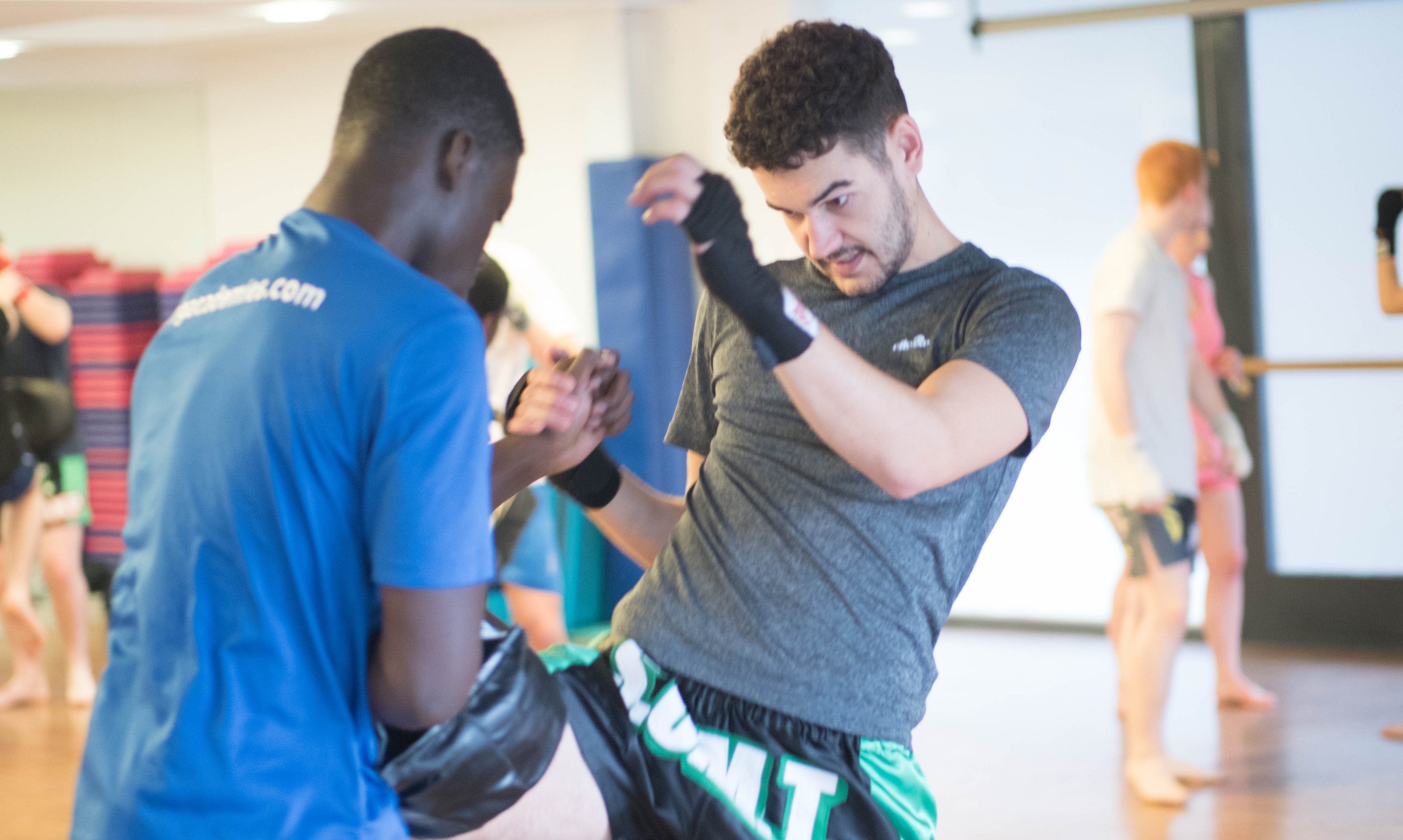 Two fighters of University of Stirling's Muay Thai Club