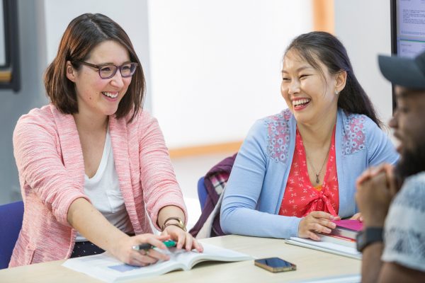 Two students studying