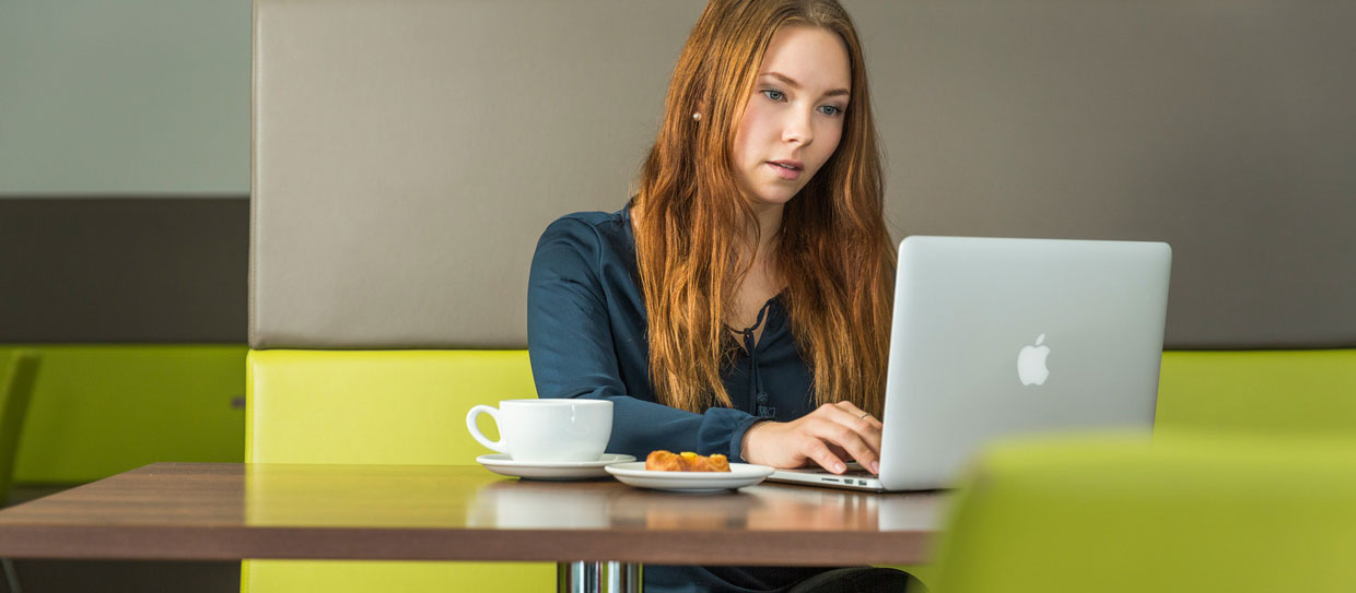 Student working on computer